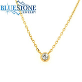 Gold Plated Necklace with CZ- 18 Inches